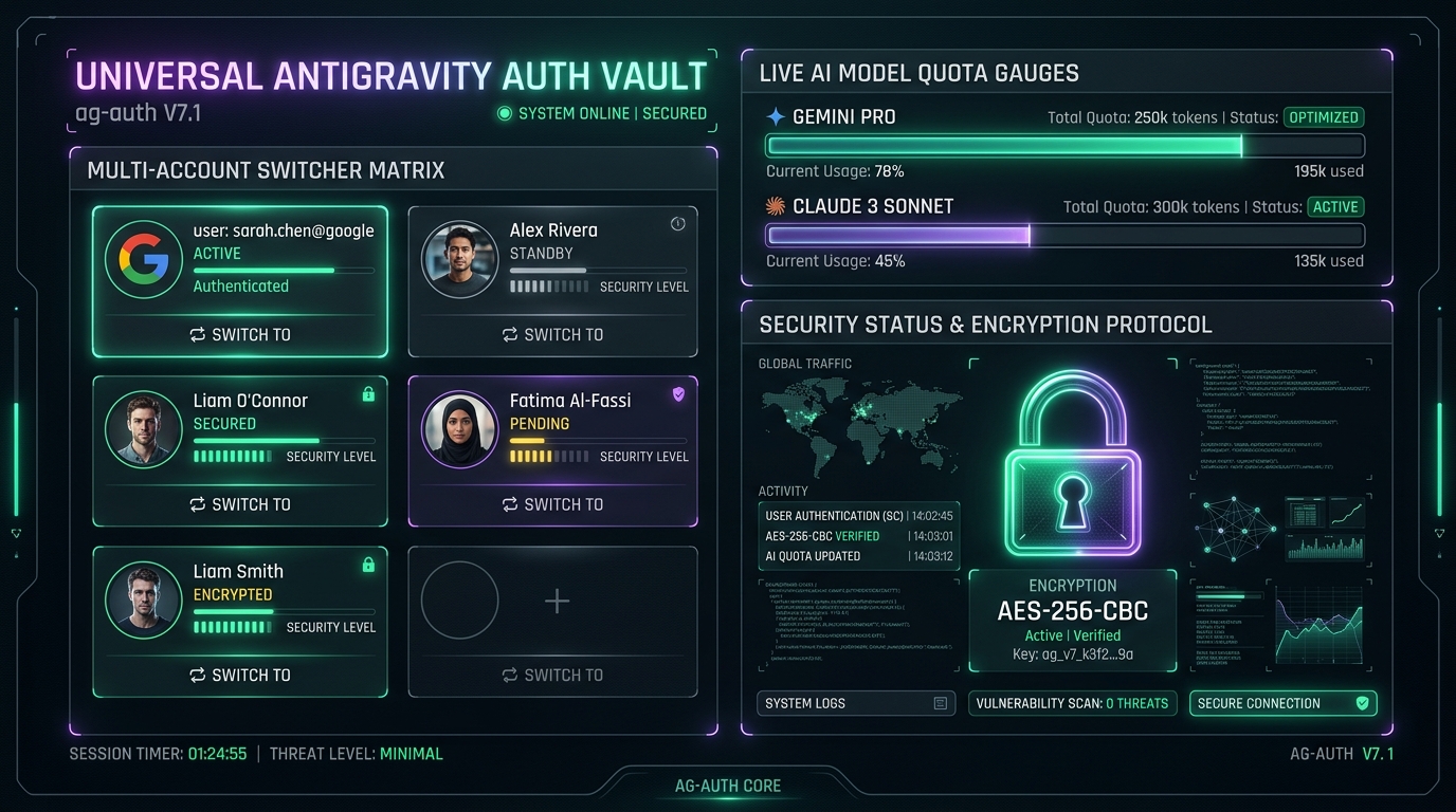 Antigravity Auth Vault (ag-auth): Multi-Account Switcher & Zero-Knowledge Vault for Google Antigravity